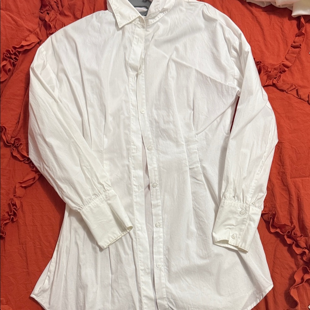 PrettyLittleThing White Long Sleeve Dress